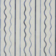 Affogato wallpaper by Schumacher in Cornflower & Deep Navy, featuring painterly serpentine stripes inspired by scalloped café awnings.