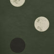 Monte Carlo Deep Green by Backdrop for Schumacher. Large-scale polka dot wallpaper in deep green with graphic, ink-rolled effect circles.
