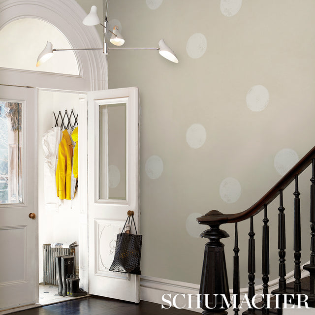 Monte Carlo Light Beige by Backdrop Modern Polka Dot Wallpaper – Schumacher 5015593