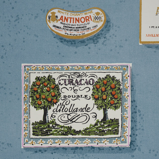 SALUD Curacao Retro Liquor Label Wallpaper – Schumacher 5015601
