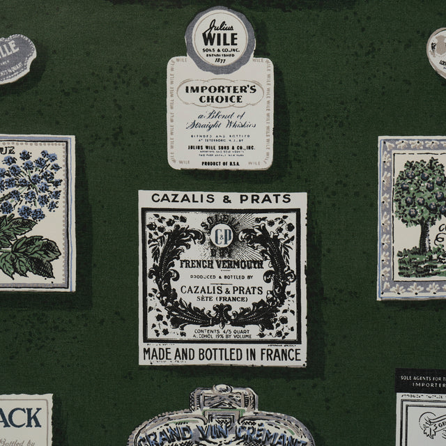 SALUD Rosemary by Backdrop Retro Liquor Label Wallpaper – Schumacher 5015602