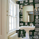 SALUD Rosemary by Backdrop Retro Liquor Label Wallpaper – Schumacher 5015602