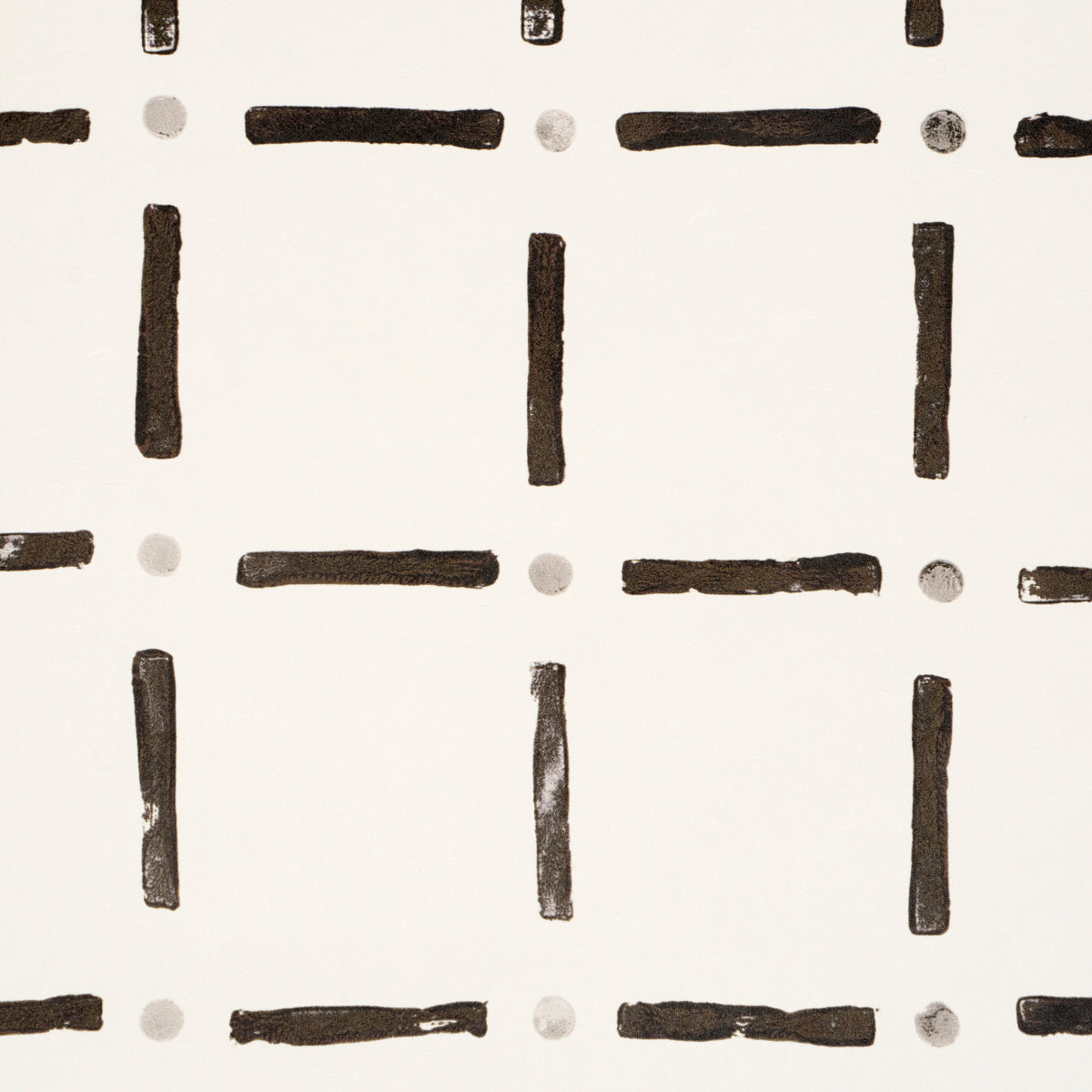 Drifting Grid Black by Caroline Z Hurley Modern Plaid Wallpaper – Schumacher 5015610