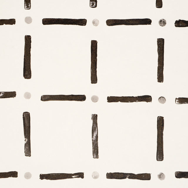 Drifting Grid Black by Caroline Z Hurley Modern Plaid Wallpaper – Schumacher 5015610