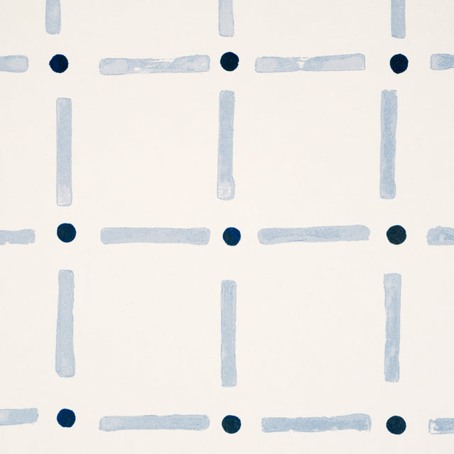 Drifting Grid Sky by Caroline Z Hurley Modern Plaid Wallpaper – Schumacher 5015611