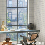 Drifting Grid Sky by Caroline Z Hurley Modern Plaid Wallpaper – Schumacher 5015611