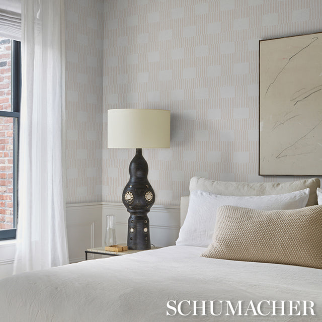 Field Sand by Caroline Z Hurley Modern Geometric Wallpaper – Schumacher 5015620