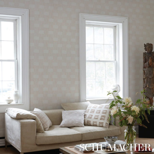 Field Sand by Caroline Z Hurley Modern Geometric Wallpaper – Schumacher 5015620