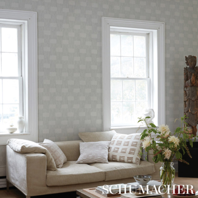 FIELD Fog by Caroline Z Hurley Modern Geometric Wallpaper – Schumacher 5015621