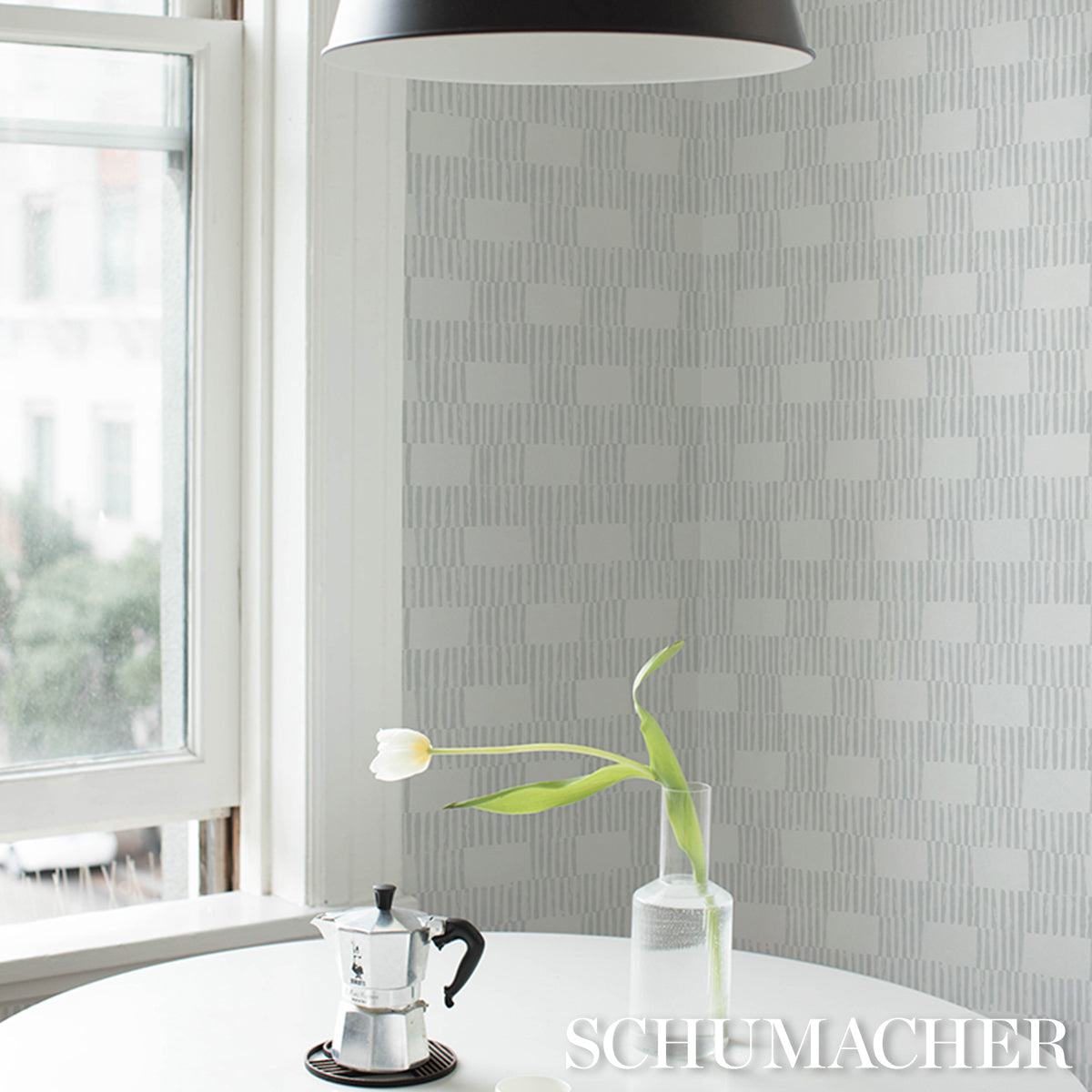 FIELD Fog by Caroline Z Hurley Modern Geometric Wallpaper – Schumacher 5015621