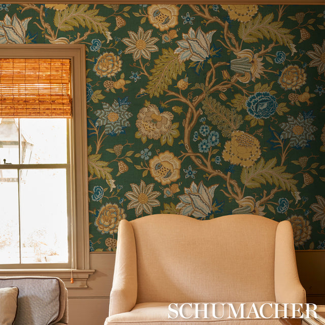 Darsy Tree of Life Sisal Panel Set Juniper Schumacher Botanical Wallpaper – Schumacher 5015630