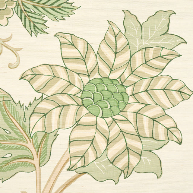 Darsy Tree of Life Sisal Panel Set Leaf by Schumacher Botanical Wallpaper – Schumacher 5015631