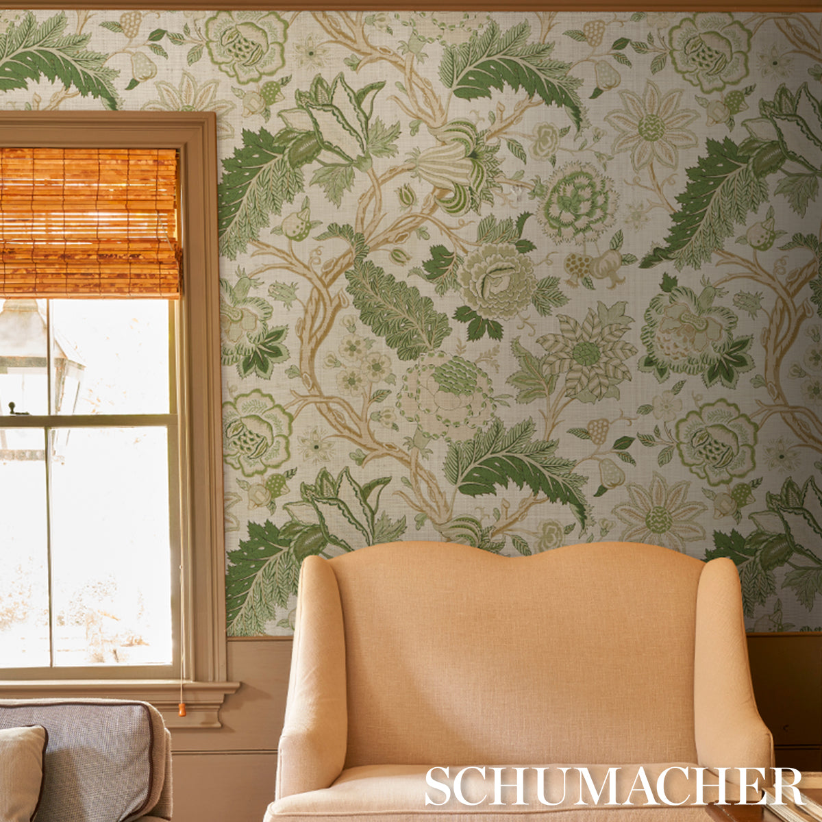 Darsy Tree of Life Sisal Panel Set Leaf by Schumacher Botanical Wallpaper – Schumacher 5015631