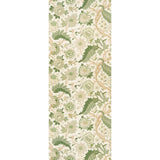 Darsy Tree of Life Sisal Panel Set in Leaf by Schumacher. Large-scale botanical wallpaper with green and beige floral pattern on textured sisal ground.