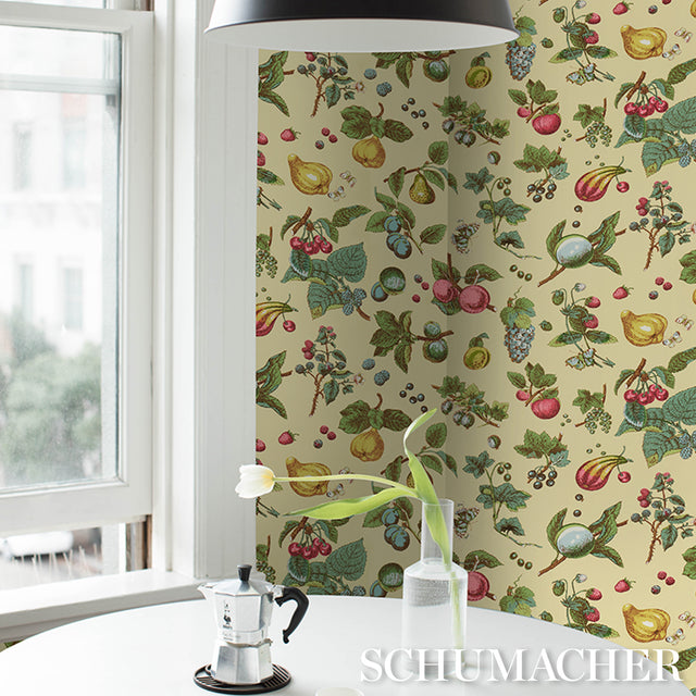 Berry Grove Butter Botanical Fruit Wallpaper – Schumacher 5015650