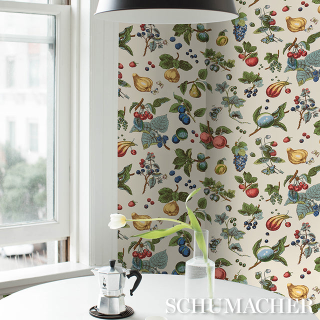 Berry Grove Ivory Botanical Fruit Wallpaper – Schumacher 5015652