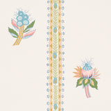 LES FLEURS EXOTIQUES Citron by Schumacher Domino Effect Collection Vintage Floral Stripe Wallpaper – Schumacher 5015661