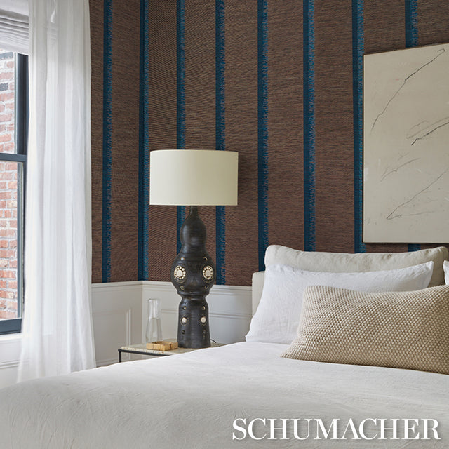 Axel Fringe Wallcovering Peacock/Brown by Schumacher Patterson Flynn – 5015710