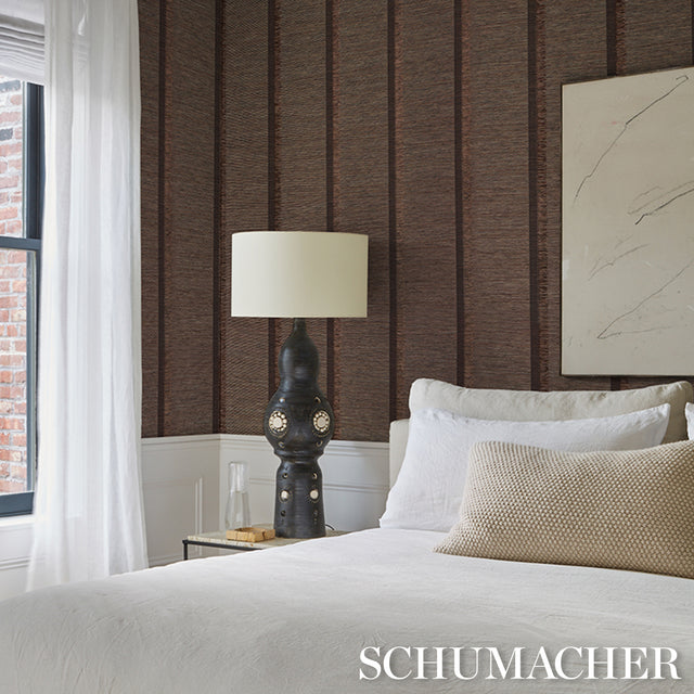 Axel Fringe Wallcovering Brown/Copper by Schumacher – Patterson Flynn Italian Stripe Wallpaper 5015711