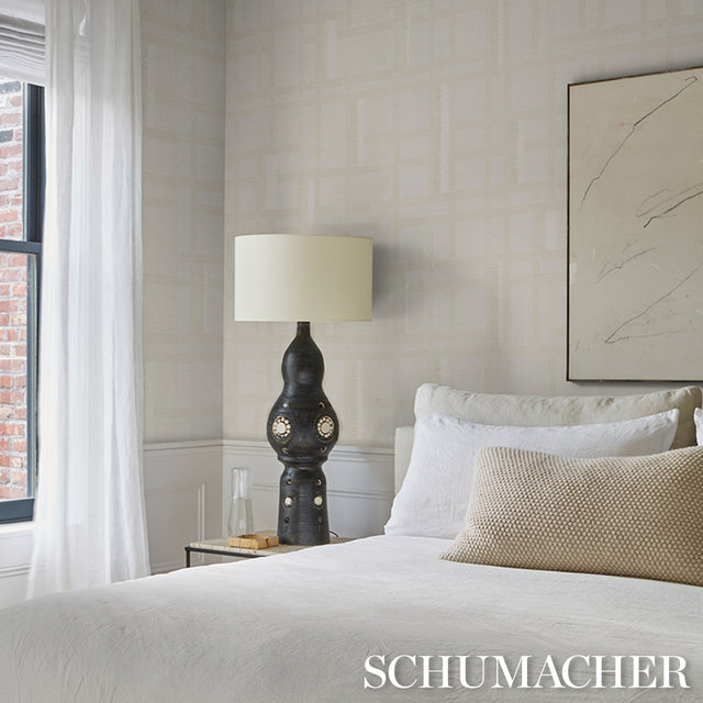 Axel Plaid Wallcovering in Parchment by Schumacher – 5015720