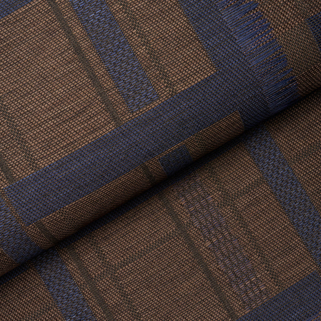 Axel Plaid Wallcovering Navy/Espresso by Schumacher – Patterson Flynn Italian Jacquard 5015721