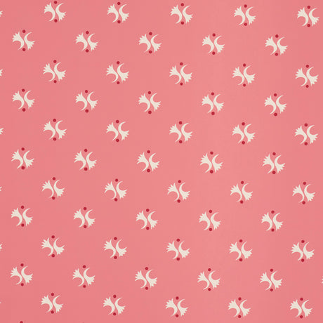LAVIGNE wallpaper in Rouge by Schumacher, featuring a playful abstract motif on a pink-red background.