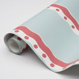 Rousseau Stripe Wallpaper Rouge & Sky Blues by Schumacher – Domino Effect Collection 5015740