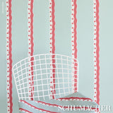 Rousseau Stripe Wallpaper Rouge & Sky Blues by Schumacher – Domino Effect Collection 5015740