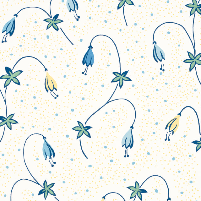Lolly Floral Blue by Schumacher Playful Small-Scale Floral Wallpaper – Schumacher 5015750