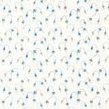Lolly Floral wallpaper in blue and yellow with playful small-scale floral pattern by Schumacher