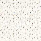 Lolly Floral wallpaper in Confetti by Schumacher, featuring playful small-scale bowing blossoms and dotted background.
