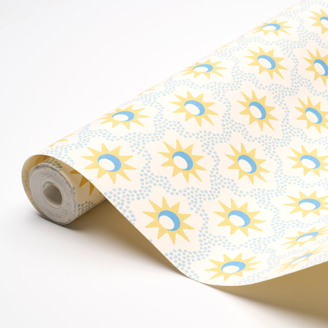Lucie Yellow & Sky Celestial Starburst Wallpaper – Schumacher 5015760