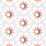 Lucie Clay & Blue Celestial Starburst Wallpaper by Schumacher – 5015761