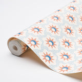 Lucie Clay & Blue Celestial Starburst Wallpaper by Schumacher – 5015761