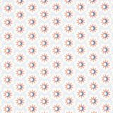 Lucie wallpaper in clay and blue by Schumacher, featuring a celestial starburst and crescent moon pattern.