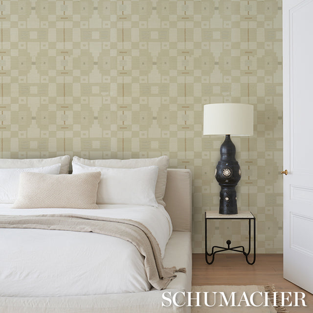 Periscope Sisal Neutral by Schumacher Geometric Wallpaper – Schumacher 5015770