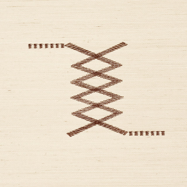 Kin Sisal Embroidery Hazel on Ivory by Schumacher Modern Hand-Stitched Geometric Wallpaper – Schumacher 5015780