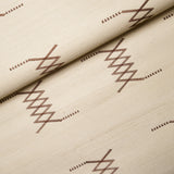 Kin Sisal Embroidery Hazel on Ivory by Schumacher Modern Hand-Stitched Geometric Wallpaper – Schumacher 5015780