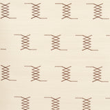 Kin Sisal Embroidery wallpaper in Hazel on Ivory by Schumacher, featuring a minimal, hand-stitched geometric pattern designed by A Rum Fellow.