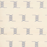 Kin Sisal Embroidery wallpaper in Ink on Ivory by Schumacher, featuring a minimal, hand-stitched geometric pattern on sisal.