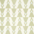 Kalido Pistachio geometric wallpaper by Schumacher, designed in collaboration with A Rum Fellow, shown in a modern kitchen setting.