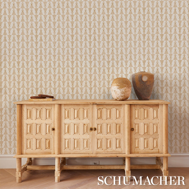 Kalido Oat Geometric Wallpaper by Schumacher x A Rum Fellow – Schumacher 5015791
