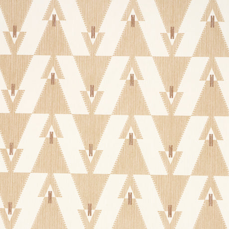 Kalido Oat geometric wallpaper by Schumacher, designed in collaboration with A Rum Fellow, shown in a modern interior setting.