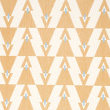 Kalido Honeycomb geometric wallpaper by Schumacher, designed in collaboration with A Rum Fellow. Modern medium-scale pattern in yellow and cream with blue accents.