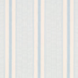 Ipala Stripe Vinyl wallpaper in Sky by Schumacher, a blue and cream striped high-performance Type II vinyl wallcovering designed by A Rum Fellow.