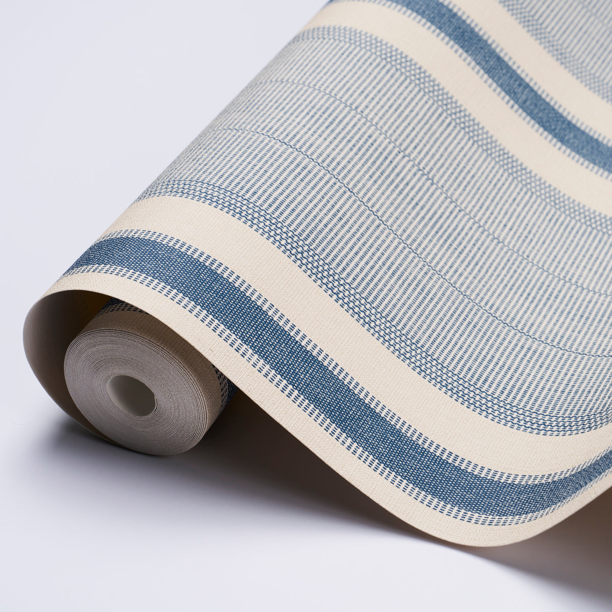 Ipala Stripe Vinyl Ocean by Schumacher – A Rum Fellow High-Performance Striped Vinyl Wallpaper 5015801