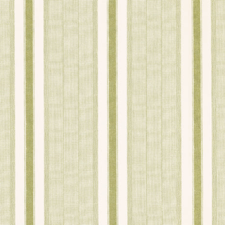 Ipala Stripe Vinyl wallpaper in Fern by Schumacher, a high-performance, medium-scale multi-width stripe wallcovering designed in collaboration with A Rum Fellow.