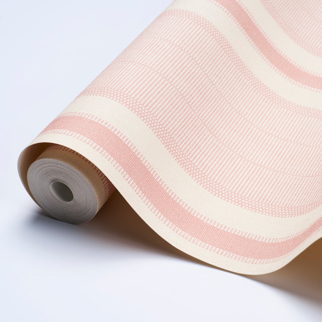 Ipala Stripe Vinyl Blush by Schumacher High-Performance Type II Vinyl Wallpaper – 5015803
