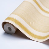 Ipala Stripe Vinyl Ochre by Schumacher High-Performance Striped Wallpaper – 5015804