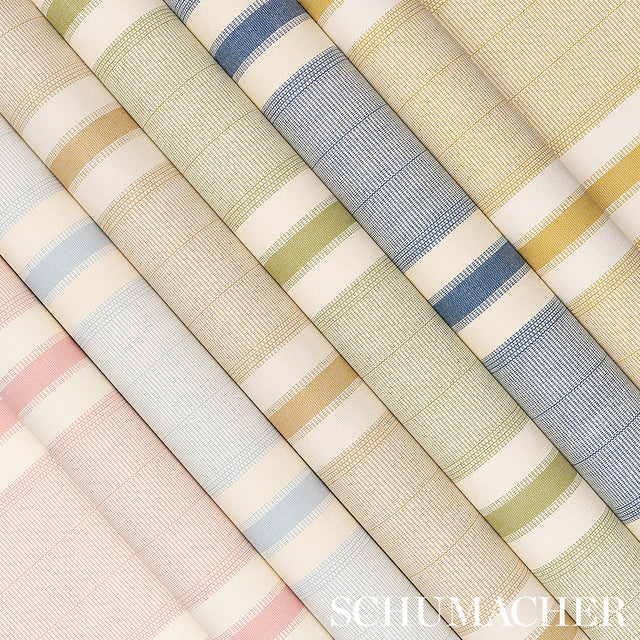 Ipala Stripe Vinyl Ochre by Schumacher High-Performance Striped Wallpaper – 5015804
